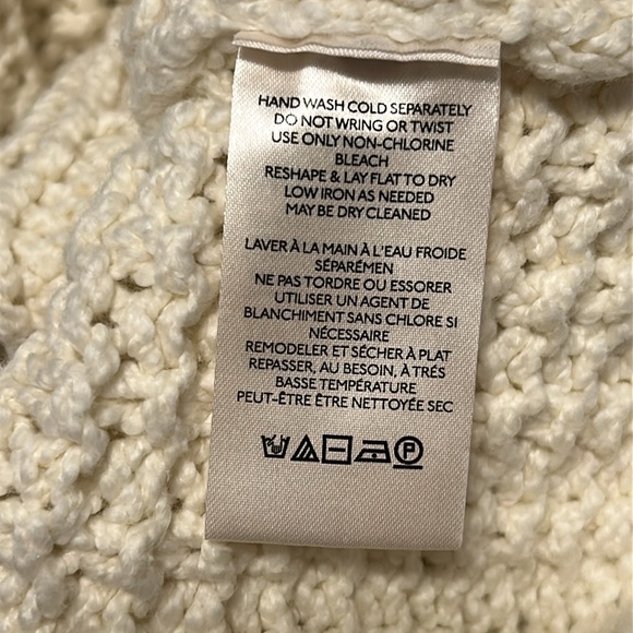 Free People Cream Cropped Cable Knit Crew Neck Sweater women size XS long sleeve - Picture 8 of 8